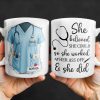 She Believed She Could So She Worked Her Ass Off & She Did, Stethoscope - Personalized Custom Coffee Mug - NUR011_MG