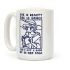 She is Beauty She is Grace She's Got a Book Up In Her Face Ami Coffee Mug
