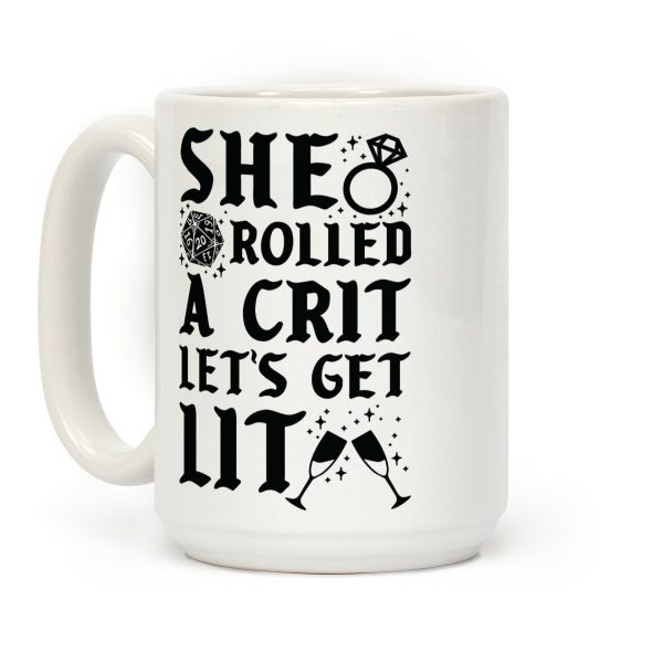 She Rolled a Crit Lets Get Lit Wedding Coffee Mug