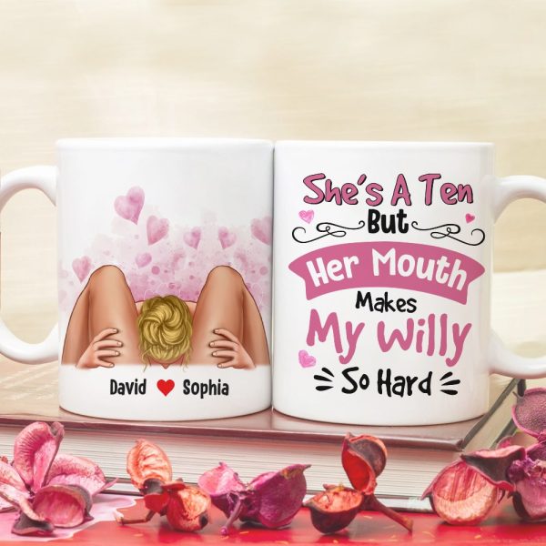 She's Is A Ten Personalized Funny Coffee Mug, Couple Gift