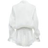 Shirt Lose Long Sleeve Frill Micro Mini Dress