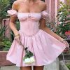 Short Puff Sleeve Corset Mini Dress