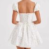 Short Puff Sleeve Corset Mini Dress