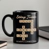 Siblings Forever Always Connected Crossword Puzzle Art Personalized Mug