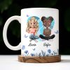 Side By Side Or Miles Apart, Besties Are Always Connected By Heart, Butterflies and Flowers - Personalized Custom Coffee Mug - BST168_MG