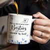 Side By Side Or Miles Apart, Besties Are Always Connected By Heart, Butterflies and Flowers - Personalized Custom Coffee Mug - BST168_MG