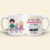 Side By Side Or Miles Apart Grandkids Are Always Close To The Heart, Family Grandkids White Mug