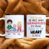 Side By Side Or Miles Apart Grandkids Are Always Close To The Heart, Family Grandkids White Mug