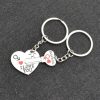 Silver Plated Couple Heart Keychain Set