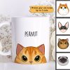 Simple Fluffy Cat Half Face Gift For Cat Lover Personalized Mug