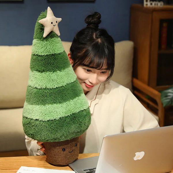 Simulated Cartoon Two-tone Christmas Tree Plush Toy - Cute Xmas Decor