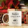 Single Mom Funny Coffee Mug, Best Single Mom Ever Gift for Mom, Birthday Christmas Mothers Day Gift for Strong Independent Mom from Daughter Son Kids