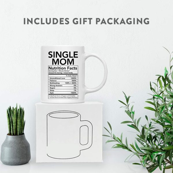 Single Mom Nutritional Facts Coffee Mug Funny Gift for Single Mom