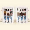 Sistas - Personalized Mug - Birthday Gift For Bestie, Best Friend, BFF, Sista, Colleague - Denim Chibi Girl