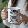 Sister Nutrition Facts Personalized Mug, Birthday Gift with Custom Name