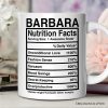 Sister Nutrition Facts Personalized Mug, Birthday Gift with Custom Name