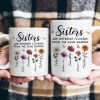 Sisters Are Different Flowers From The Same Garden Mosaic Style - Personalized Mug