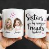 Sisters By Marriage Friends By Choice With Hearts And Floral Drinks - Personalized Custom Coffee Mug - BST184_MG