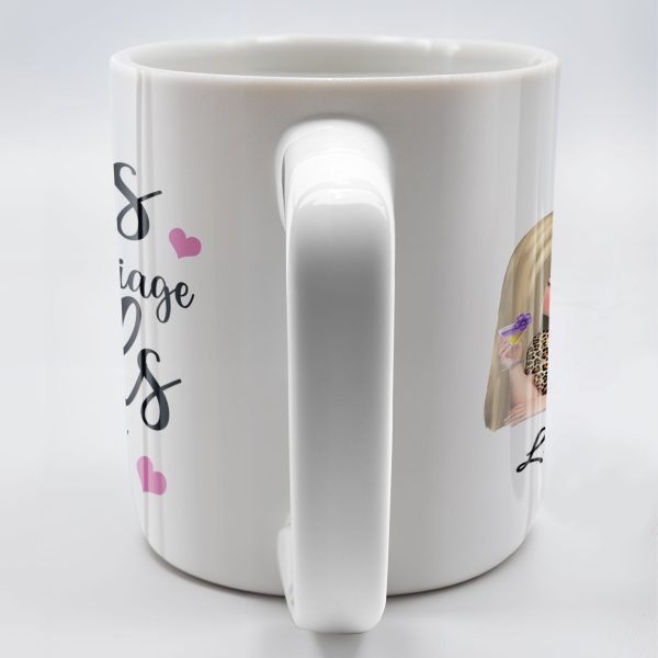 Sisters By Marriage Friends By Choice With Hearts And Floral Drinks - Personalized Custom Coffee Mug - BST184_MG