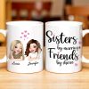 Sisters By Marriage Friends By Choice With Hearts And Floral Drinks - Personalized Custom Coffee Mug - BST184_MG