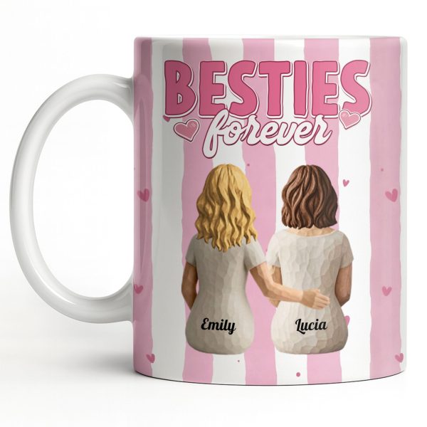 Sisters Forever Hearts And Love Design - Personalized Custom Coffee Mug - BST533_MG