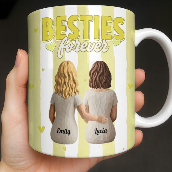 Sisters Forever Hearts And Love Design - Personalized Custom Coffee Mug - BST533_MG