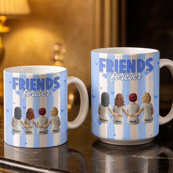 Sisters Forever Hearts And Love Design - Personalized Custom Coffee Mug - BST533_MG