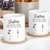 Sisters White Ceramic Mug, Different Flowers from the Same Garden, Meaningful Gift