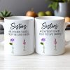 Sisters White Ceramic Mug, Different Flowers from the Same Garden, Meaningful Gift