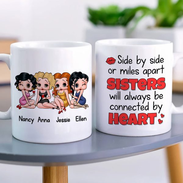 Sisters Will Be Connected By Heart Personalized Coffee Mug 02NADT270723HH