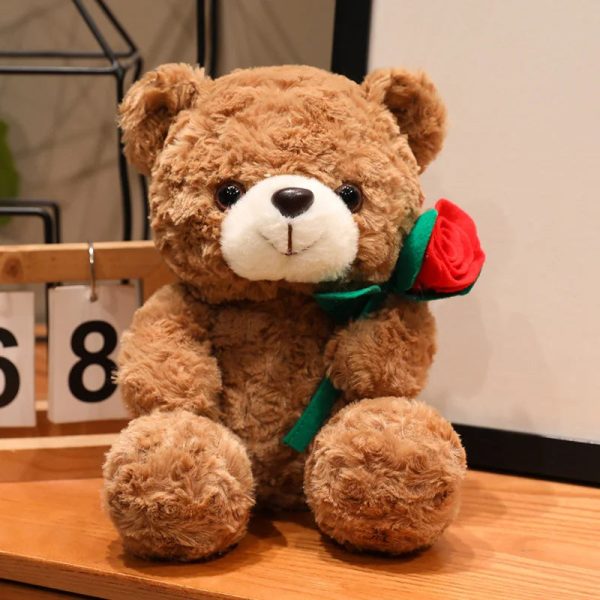 Sitting Bear Plush Toy with Heart Gift for Her