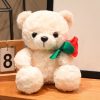 Sitting Bear Plush Toy with Heart Gift for Her