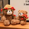 Sitting Bear Plush Toy with Heart Gift for Her