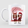 Sitting Doll Besties Under Pink Heart Tree Personalized Mug