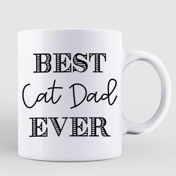 Sitting Man Best Cat Dad Ever Personalized Mug
