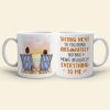Sitting Next To You Doing Absolutely Nothing, Personalized White Mug, Couple Hand In Hand, Gift For Couple