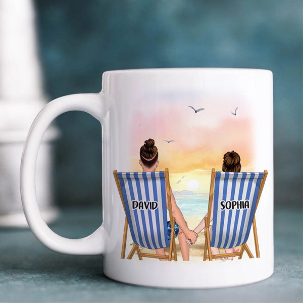 Sitting Next To You Doing Absolutely Nothing, Personalized White Mug, Couple Hand In Hand, Gift For Couple