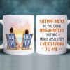Sitting Next To You Doing Absolutely Nothing, Personalized White Mug, Couple Hand In Hand, Gift For Couple
