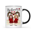 Sitting On Bed Christmas Doll Best Friends Sisters Personalized Mug