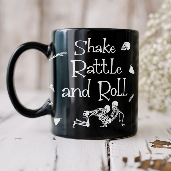 Skeleton Couple, Personalized Couple Black Mug