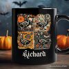 Skeleton Goose Patchwork Personalized Mug, Floral Halloween Gift with Custom Name