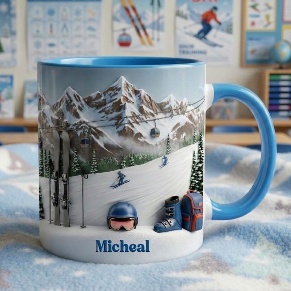 Skiing Accent Mug - Personalized Gifts For Skiing Lovers 01kimg080126