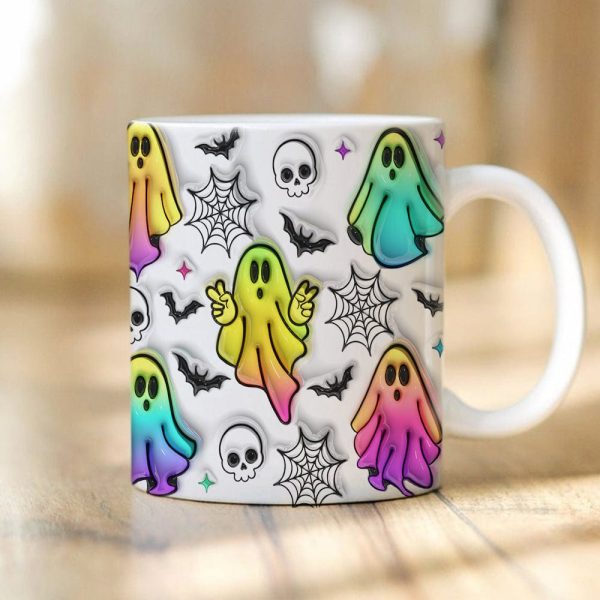 Skull Bat And Spooky Vibes Halloween Personalized Gift Mug HO82 891340