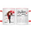 Skyline Doll Couple Hugging Kissing Calendar Anniversary Date Personalized Mug