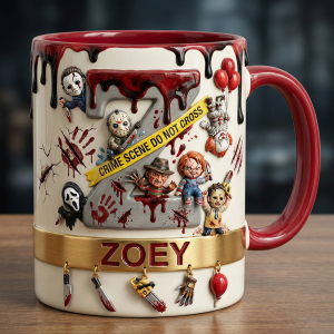 Slay Party Alphabet Initial Letter - Personalized Accent Mug - Gift For Horror Lovers NL122