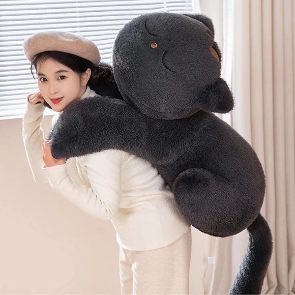 Sleeping Black Cat Plush