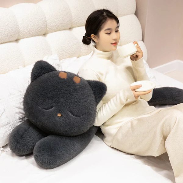 Sleeping Black Cat Plush