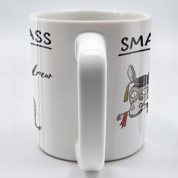 Smart Ass, Graduation Donkey With Cap And Diploma - Personalized Custom Coffee Mug - GRAD001_MG