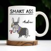 Smart Ass, Graduation Donkey With Cap And Diploma - Personalized Custom Coffee Mug - GRAD001_MG