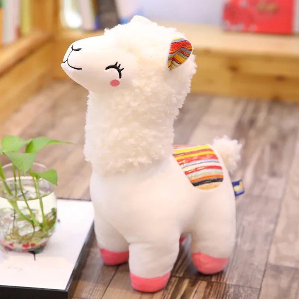 Smile Alpaca Plush Toy 25cm Soft Stuffed Llama for Kids and Home Decor